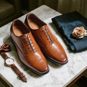 Elegant Brown Leather Men's Shoes